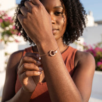Thumbnail for Crystal bracelet — worn, everyday gesture, rose gold | SKU: 25535338-rose-gold