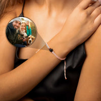 Thumbnail for Pink Photo Bracelet featuring a personalized pendant with a cherished photo, by Brother & Sisters, showcasing elegance and sentiment.