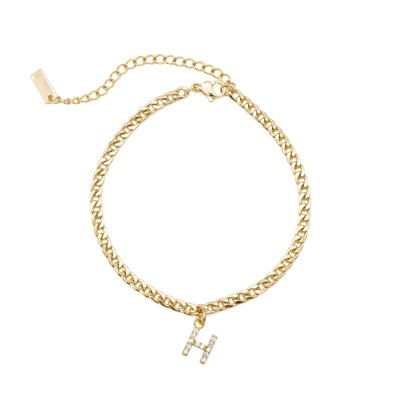Gold Initial Anklet - Ankle Bracelet - Anklet for Women - Gold Leg Bracelet Anklet H Brother & Sisters