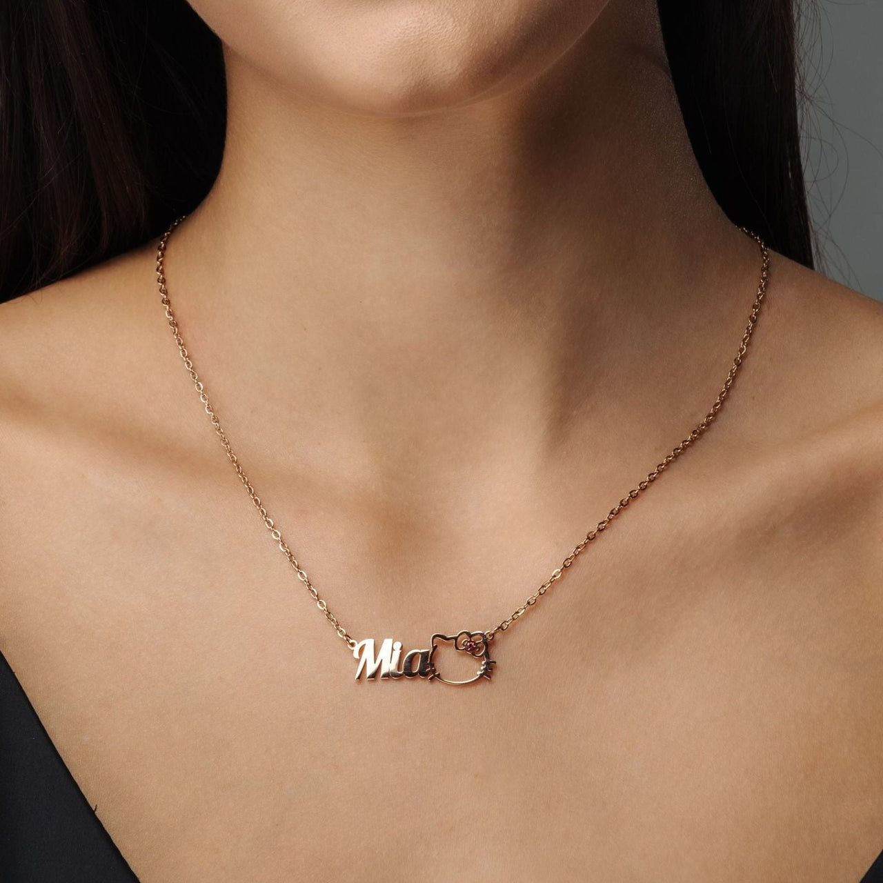 Kitty Name Necklace - Personalised Necklace - Custom Necklace - Necklaces for Girlfriend - Necklaces for Moms Necklace Rose Gold Brother & Sisters