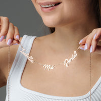 Thumbnail for Multi Name Necklace - Custom Name Necklace - Personalized Gift - Birthday Gifts for Her - Personalised Necklace Necklace Brother & Sisters