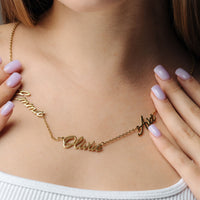 Thumbnail for Multi Name Necklace - Custom Name Necklace - Personalized Gift - Birthday Gifts for Her - Personalised Necklace Necklace Brother & Sisters