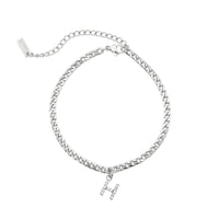 Thumbnail for Silver Initial Anklet - Ankle Bracelet - Anklet for Women - Silver Leg Bracelet Anklet H Brother & Sisters
