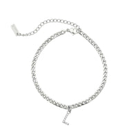 Thumbnail for Silver Initial Anklet - Ankle Bracelet - Anklet for Women - Silver Leg Bracelet Anklet L Brother & Sisters