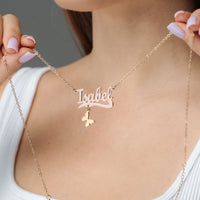 Thumbnail for Simple Name Necklace - Custom Name Necklace - Personalised Necklace - Necklaces for Girlfriend - Necklaces for Moms Necklace Brother & Sisters