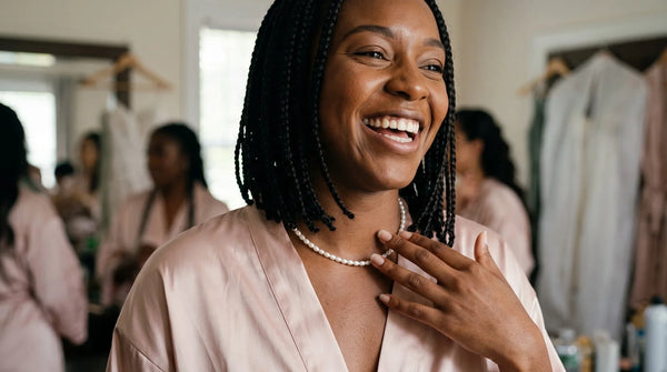 12 Best Gifts for Bridesmaids They'll Actually Wear: freshwater pearl choker worn, personalized jewelry in 304L stainless steel