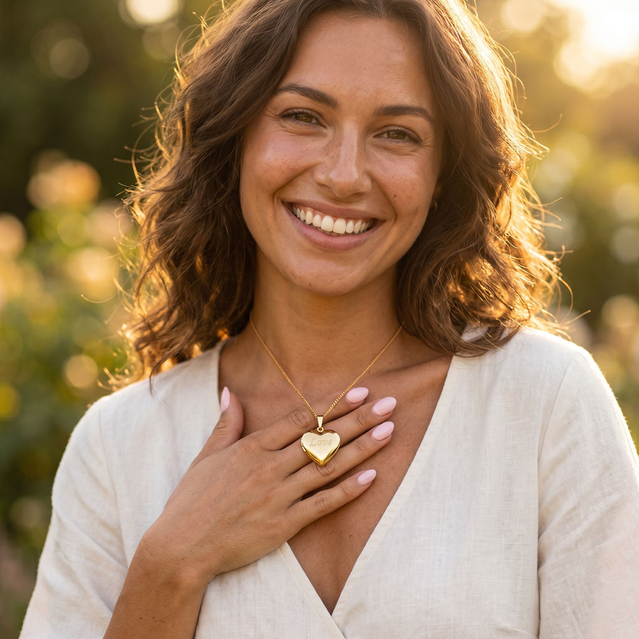Love Heart Photo Locket Necklace