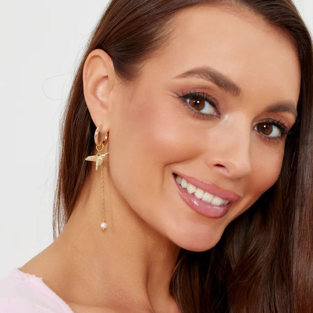 Celeste Charm Hoops