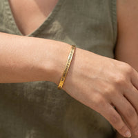 Thumbnail for Engraved bracelet — close-up of the details, gold | SKU: btuvoy-g