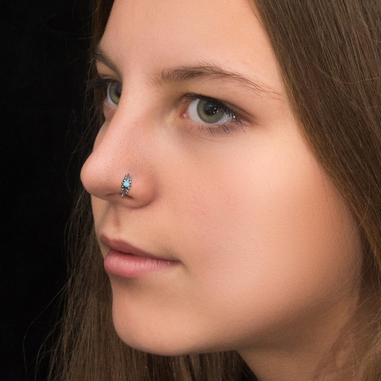 Dewdrop Nose Ring - Titanium Nose Jewelry - Gold Nose Ring - Nose Piercing Jewelry Nose Ring Brother & Sisters