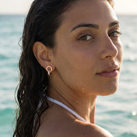Thumbnail for Rose gold huggie earrings — worn in the water, waterproof, rose gold | SKU: 11137578-rose-gold