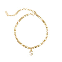 Thumbnail for Gold Initial Anklet - Ankle Bracelet - Anklet for Women - Gold Leg Bracelet Anklet S Brother & Sisters
