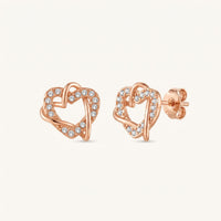 Thumbnail for Rose gold heart earrings — product photo on a white background, rose gold | SKU: 419593-rose-gold