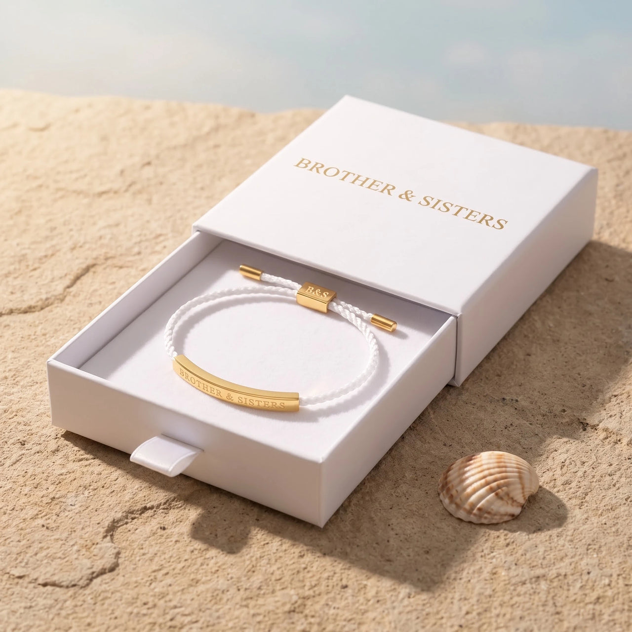White bracelet — in the gift box, gold | SKU: laperle-g