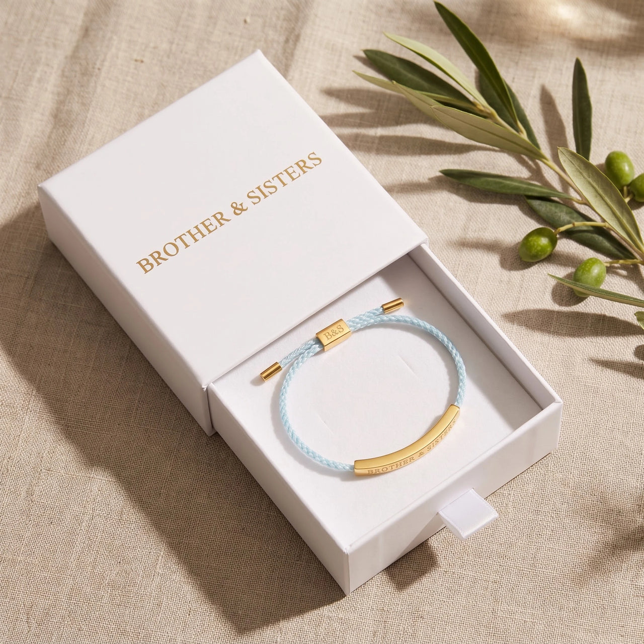 Light blue bracelet — in the gift box, gold | SKU: leciel-g