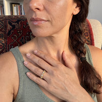 Thumbnail for Cubic zirconia ring — worn, everyday gesture, gold | SKU: lescoeurs