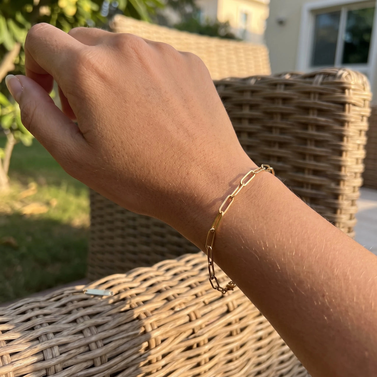 The Original bracelet in gold worn, showing its real size | SKU: l-original