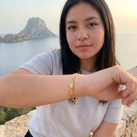 Thumbnail for Love Yourself More And Better bracelet in gold worn on a getaway | SKU: lymab-g