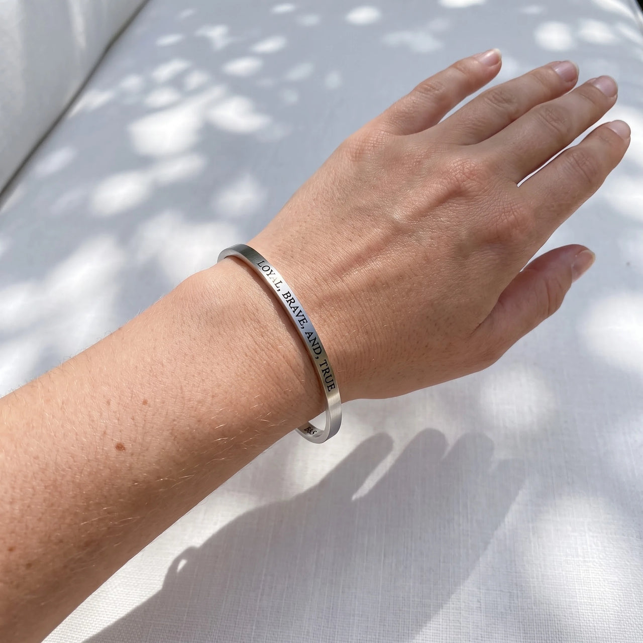 Loyal brave true — worn, real size, silver | SKU: lbat-wg