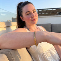 Thumbnail for Dream bracelet — worn on a relaxed day, gold | SKU: nftd-g