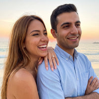 Thumbnail for Cubic zirconia ring — worn by a couple, rose gold | SKU: 101791-4.5-rose-gold