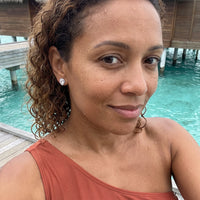 Thumbnail for Teardrop earrings — worn in the water, waterproof, silver | SKU: 505174