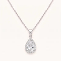 Thumbnail for Teardrop necklace — product photo on a white background, silver | SKU: 505415-white