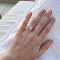 Thumbnail for Cushion cut ring — worn, real size, rose gold | SKU: 497131-4.5-rose-gold