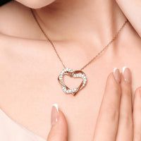 Thumbnail for Hearts with Austrian Crystals Necklace